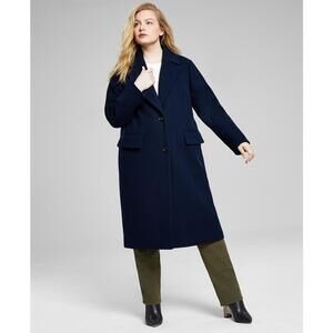Michael Kors Women's Midnight Single-Breasted Wool Blend Coat Size 2XL NWT